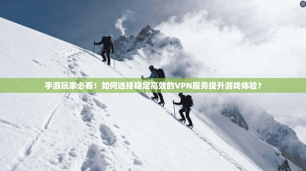 手游玩家必看！如何选择稳定高效的VPN服务提升游戏体验？